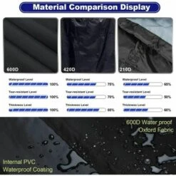 Housse Barbecue, Bache Barbecue, 600D Imperméable Double Couche Avec Boucle Fixe Bilatérale Réglable, Housse Pour Barbecue Weber, Étanche Housse Bâche De Protection BBQ (152cm/60inch) A -Jardin Calme Soldes Magasin 99523527 3