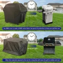 Housse Barbecue, Bache Barbecue, 600D Imperméable Double Couche Avec Boucle Fixe Bilatérale Réglable, Housse Pour Barbecue Weber, Étanche Housse Bâche De Protection BBQ (152cm/60inch) A -Jardin Calme Soldes Magasin 99523527 4
